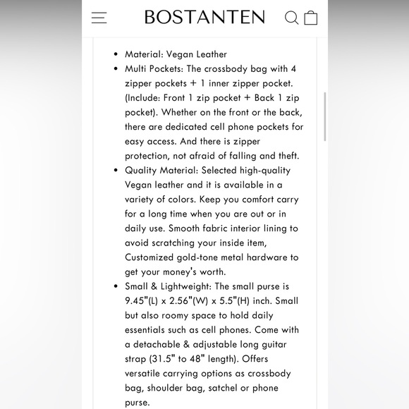 NWT Bostanten Nola - Small Crossbody Purse - Picture 5 of 5